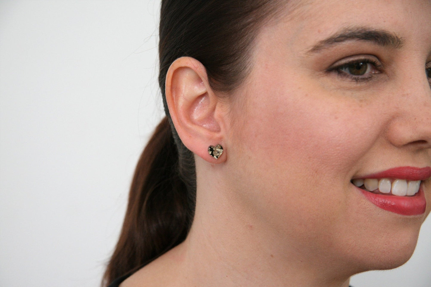 Small Heart Stud Set - Rose Gold and Pink Acrylic Studs - Lacey Lou Sparkles