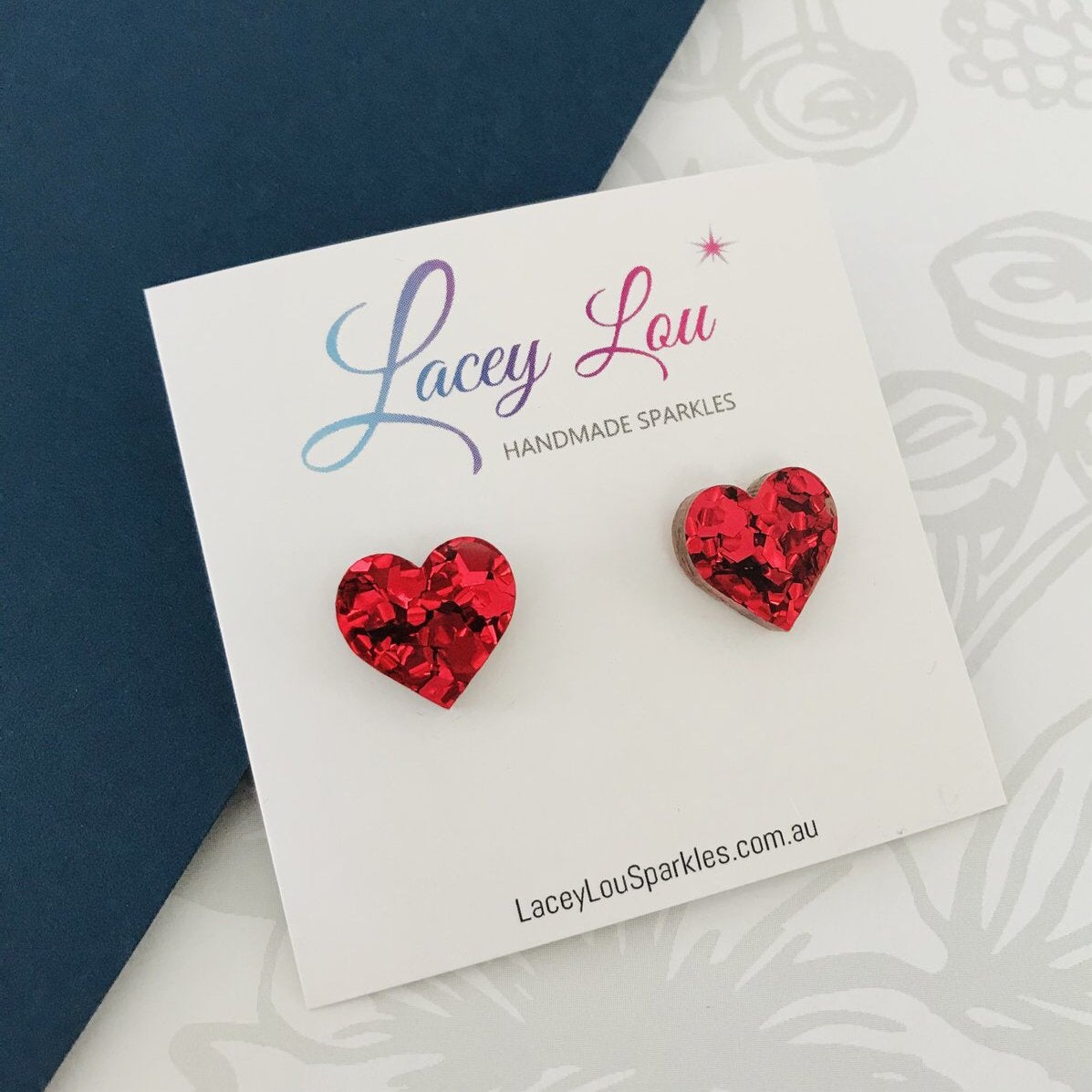 Small Heart Studs (15mm) - $1 to Heartkids Fundraiser - Lacey Lou Sparkles