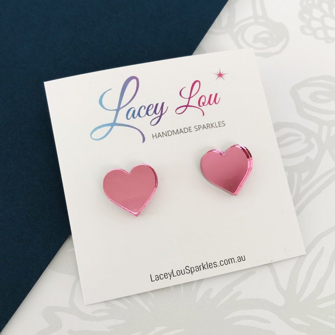 Small Heart Studs (15mm) - $1 to Heartkids Fundraiser - Lacey Lou Sparkles
