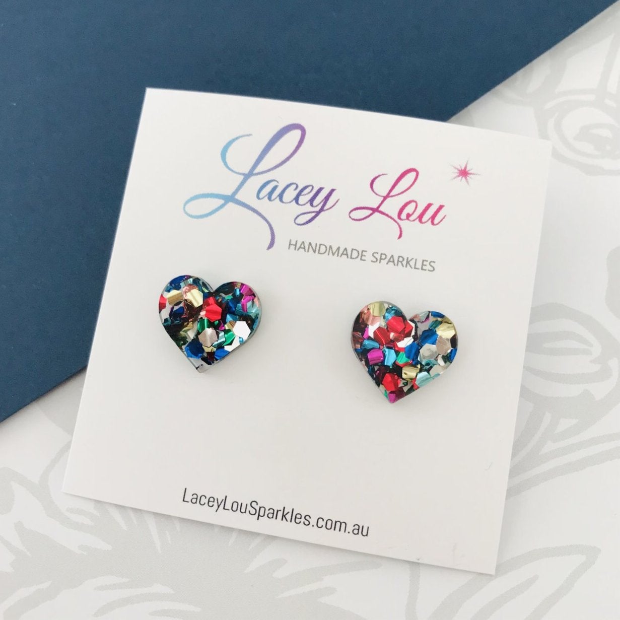 Small Heart Studs (15mm) - $1 to Heartkids Fundraiser - Lacey Lou Sparkles