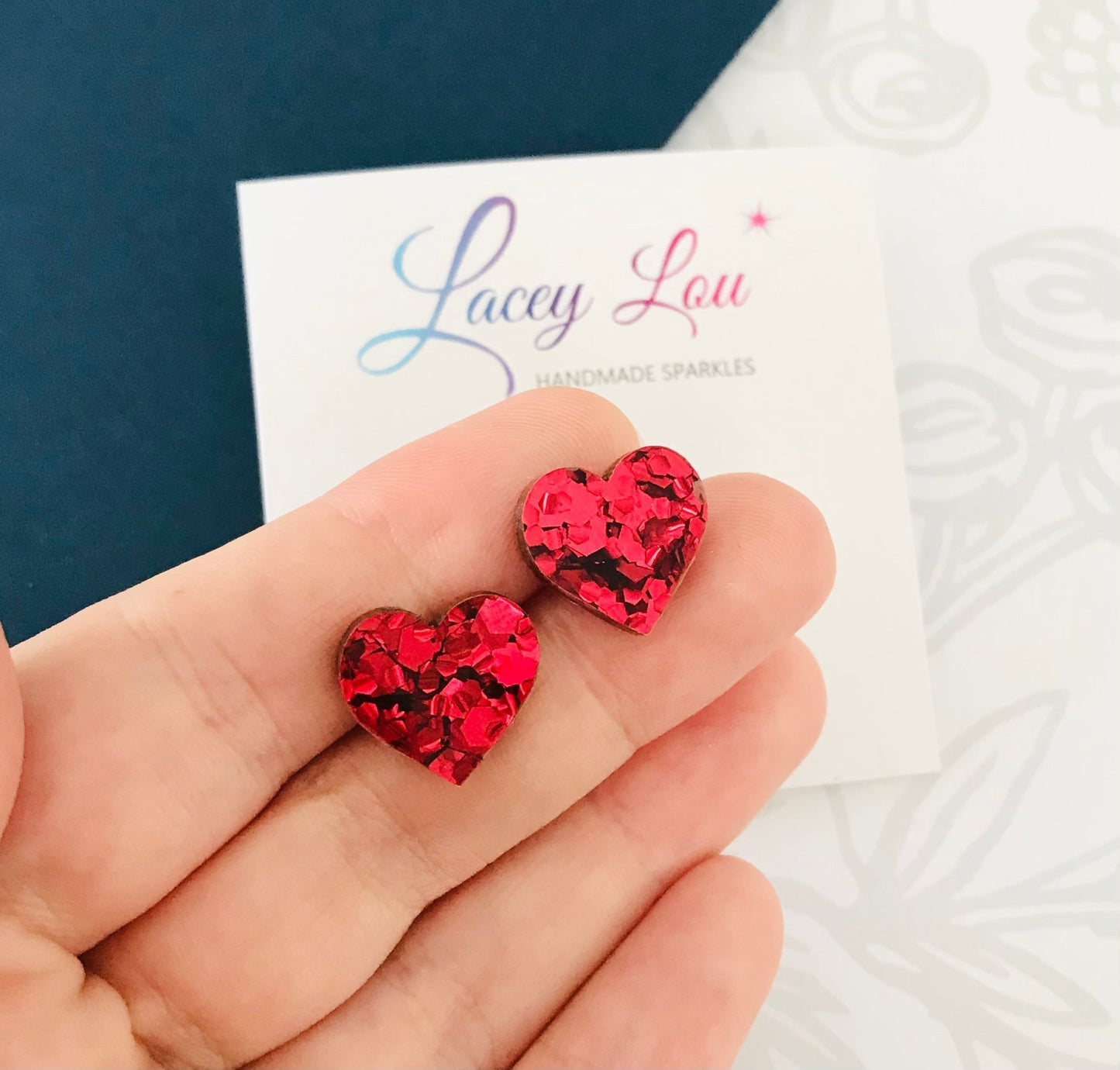 Small Heart Studs (15mm) - $1 to Heartkids Fundraiser - Lacey Lou Sparkles
