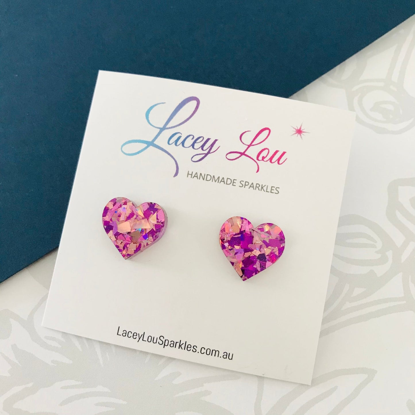 Small Heart Studs (15mm) - $1 to Heartkids Fundraiser - Lacey Lou Sparkles