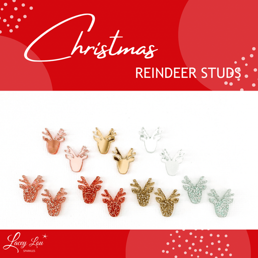 Small Reindeer Studs - over 7 styles - Lacey Lou Sparkles