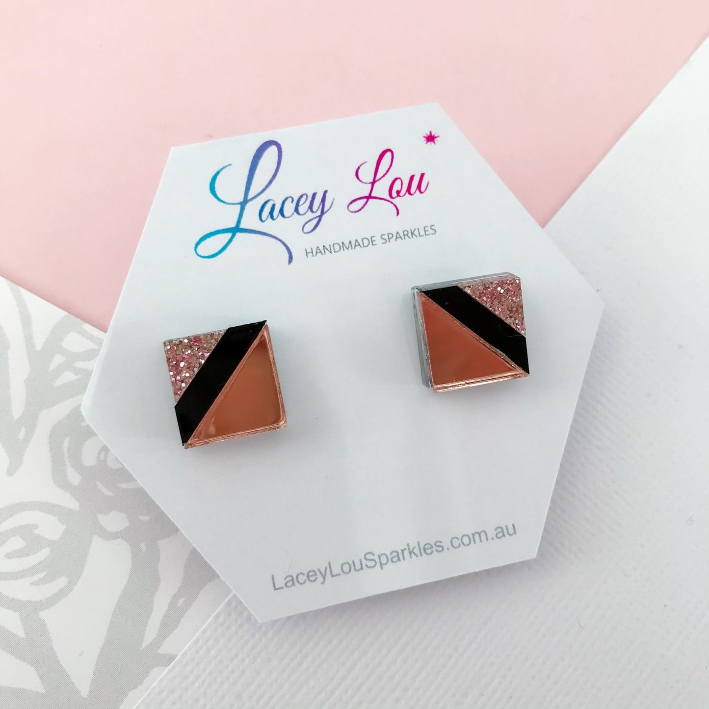Square Geometric Studs - Lacey Lou Sparkles