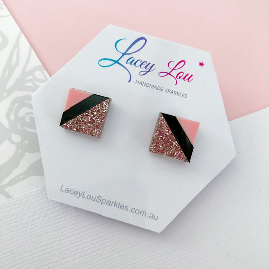 Square Geometric Studs - Lacey Lou Sparkles