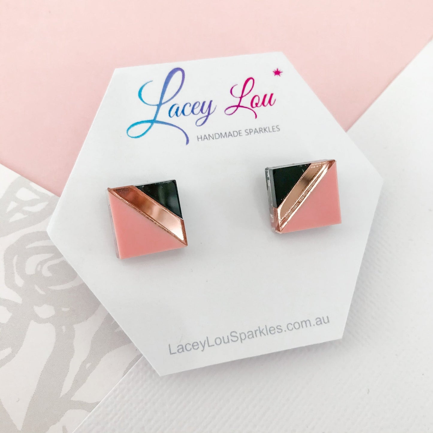 Square Geometric Studs - Lacey Lou Sparkles