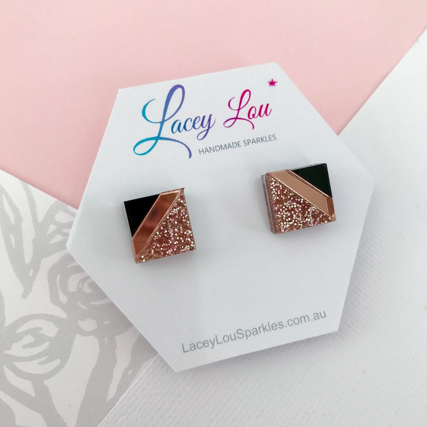 Square Geometric Studs - Lacey Lou Sparkles