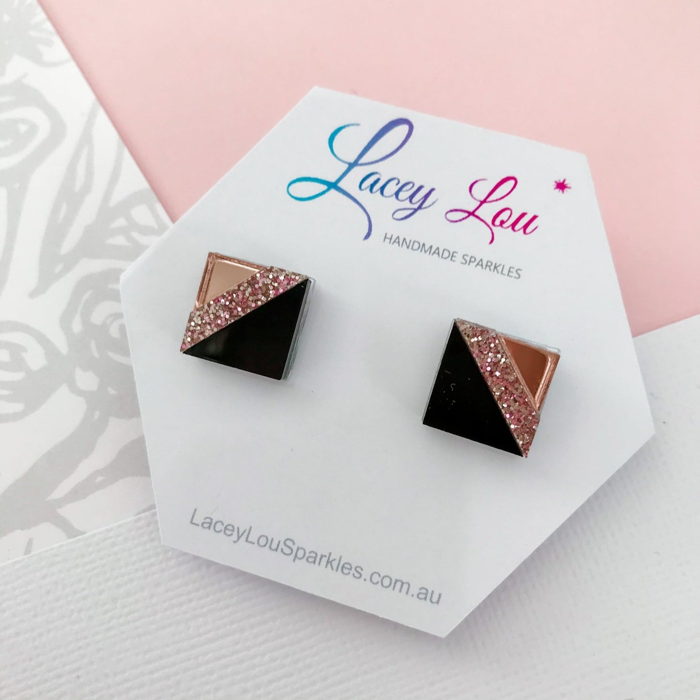 Square Geometric Studs - Lacey Lou Sparkles
