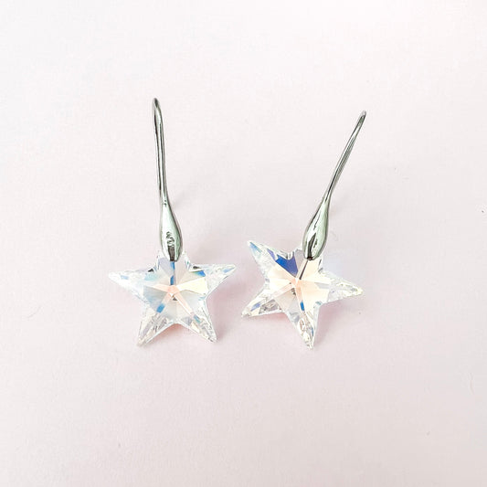 Star Austrian Crystal Hook Earrings - Lacey Lou Sparkles