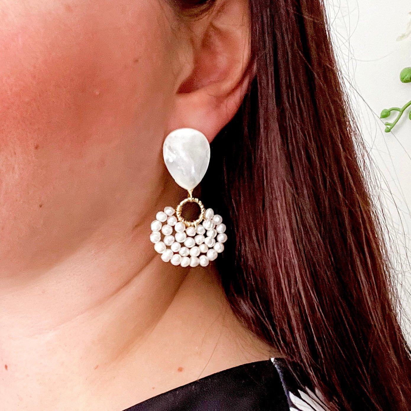 Statement Freshwater Pearl Dangle Earrings - Lacey Lou Sparkles