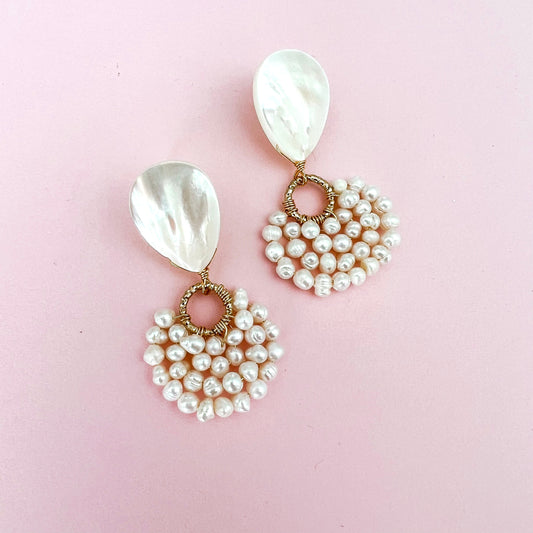 Statement Freshwater Pearl Dangle Earrings - Lacey Lou Sparkles