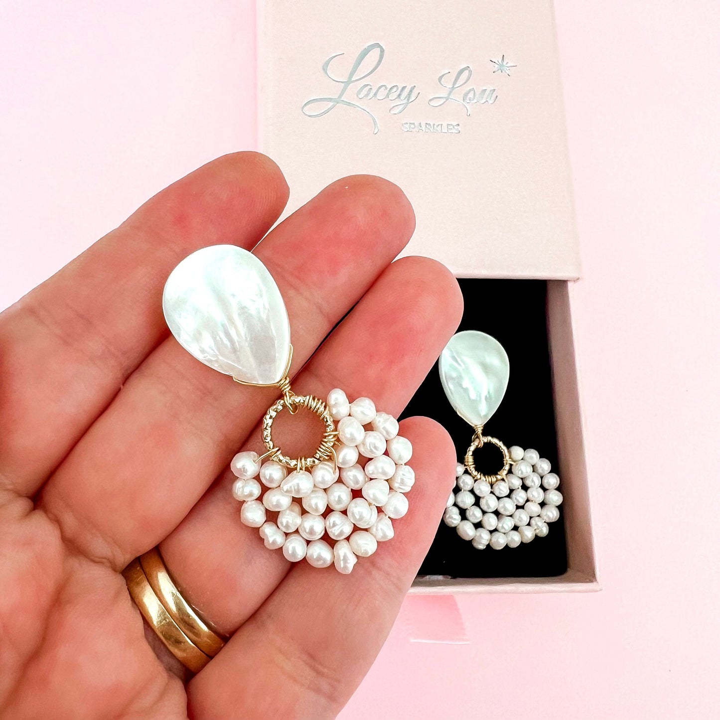 Statement Freshwater Pearl Dangle Earrings - Lacey Lou Sparkles