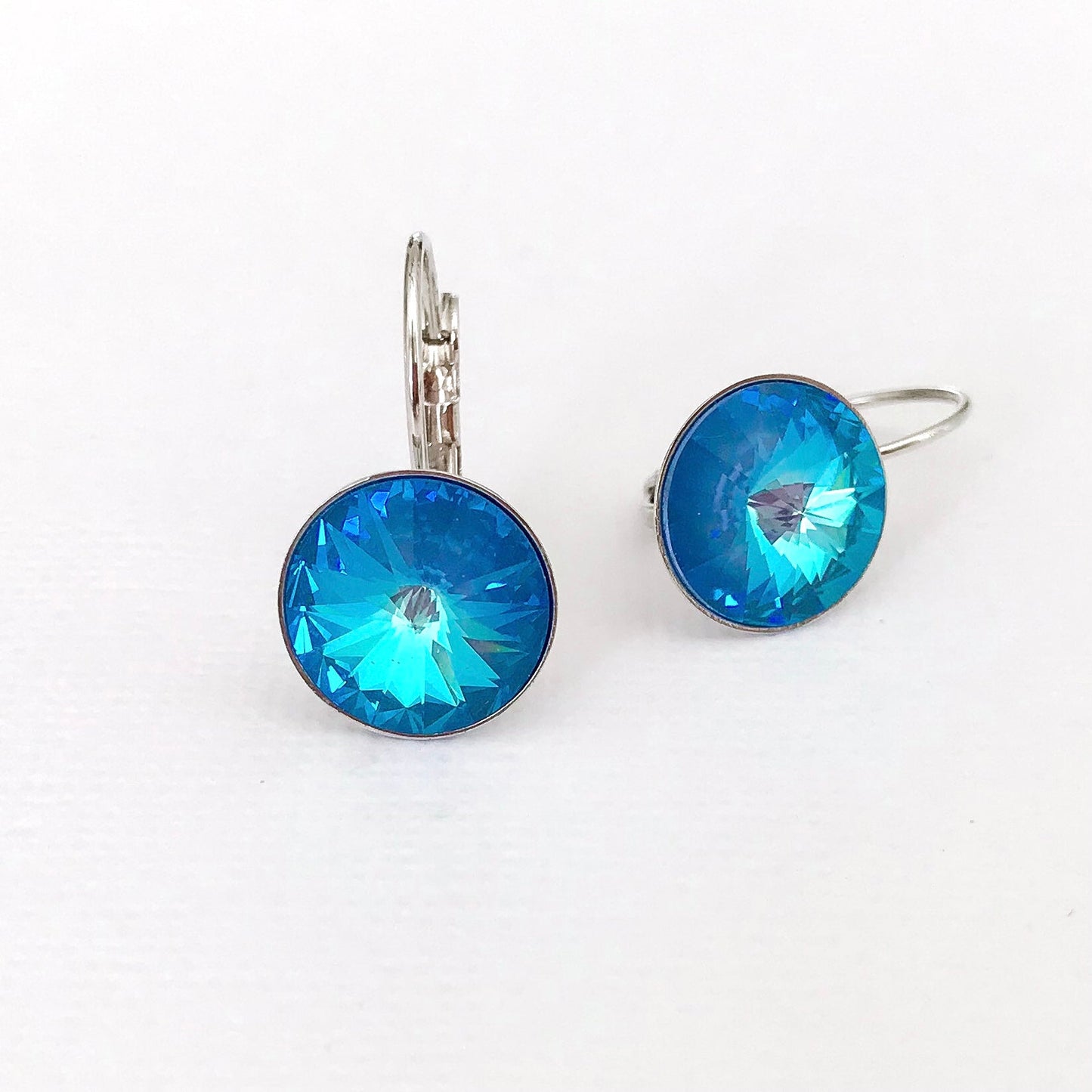 Swarovski Bella Drop Earrings - Aquamarine - Lacey Lou Sparkles