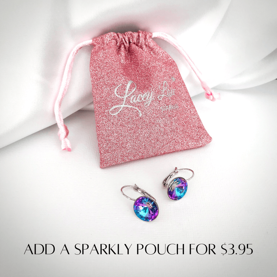 Swarovski Bella Drop Earrings - Pink Crystal - Lacey Lou Sparkles