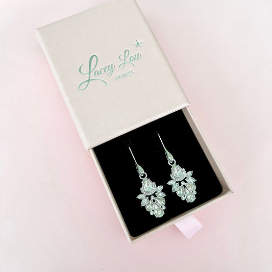 Emily Silver Bohemian Crystal Frill Earrings