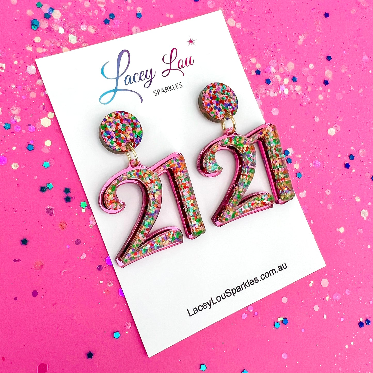 21st Birthday Statement Acrylic Earrings