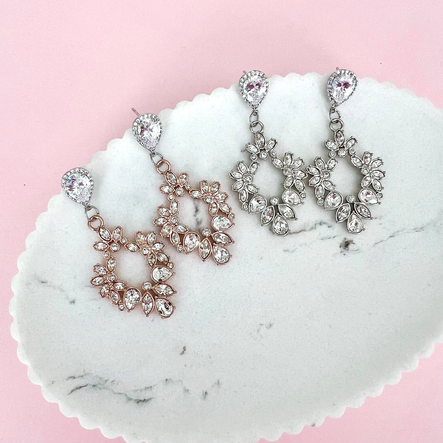 Regal Rose Gold Bohemian Crystal Earrings