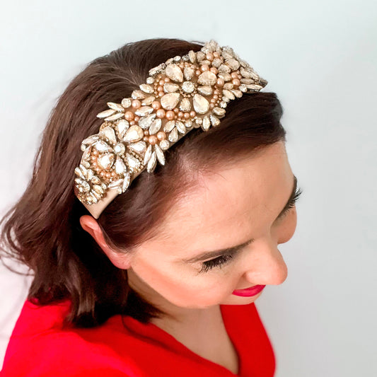 Silver Jeweled Statement Christmas Headband