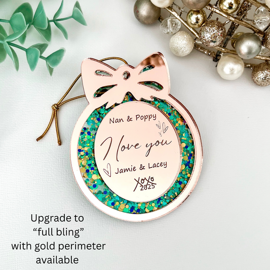 Red Grandparent "Love you" Personalised Christmas Ornament **PRE-ORDER** 2025