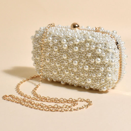 Luxe Faux Pearl Clutch Bag
