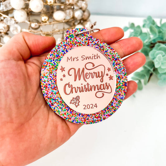 Confetti Personalised Teacher Christmas Bauble **PRE-ORDER**