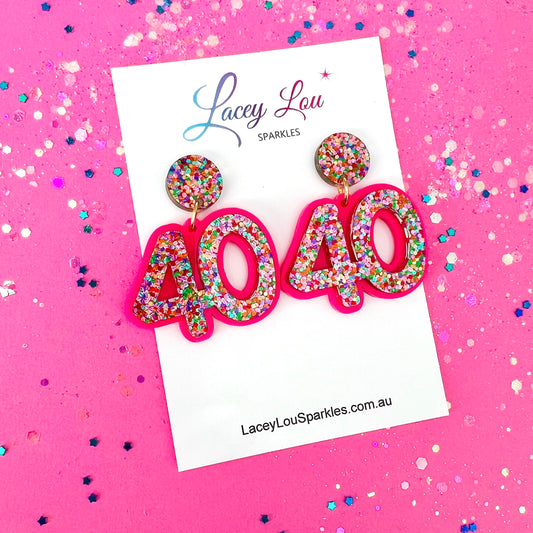 40th Birthday Earrings - Multiple Designs