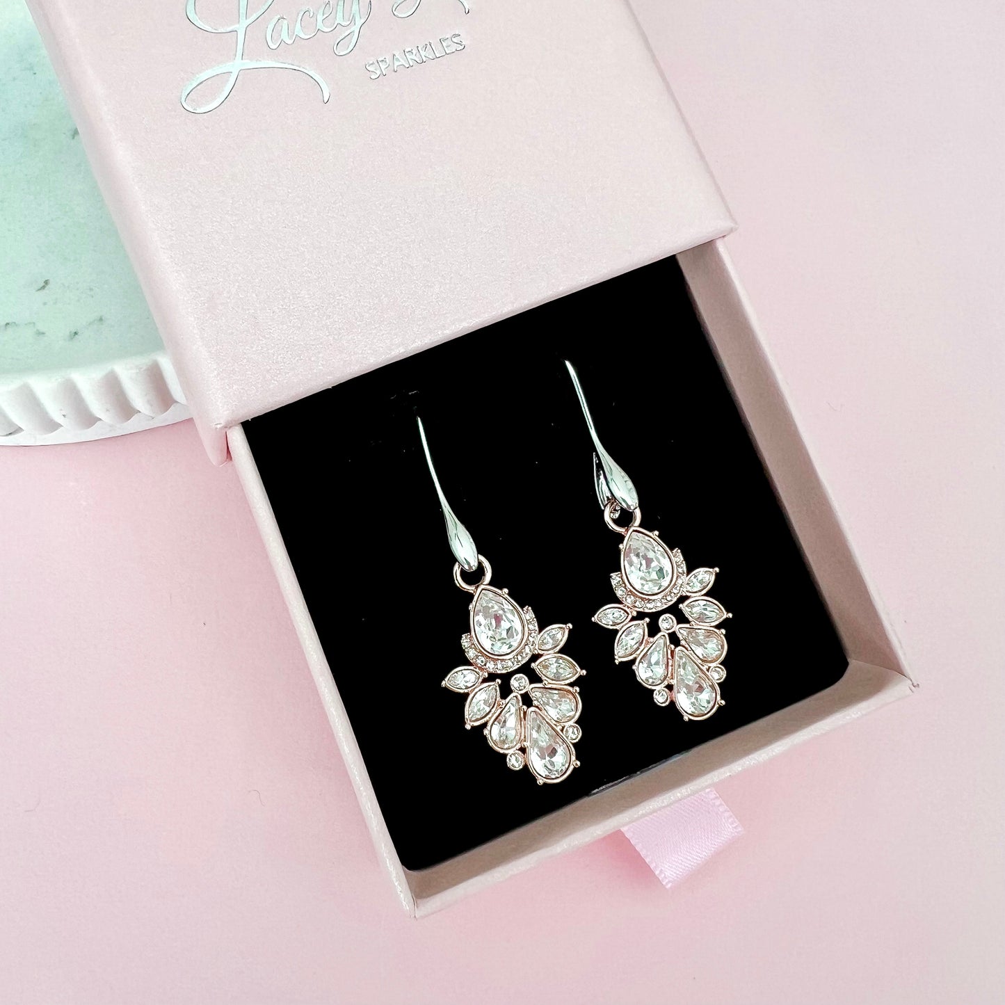 Emily Silver Bohemian Crystal Frill Earrings