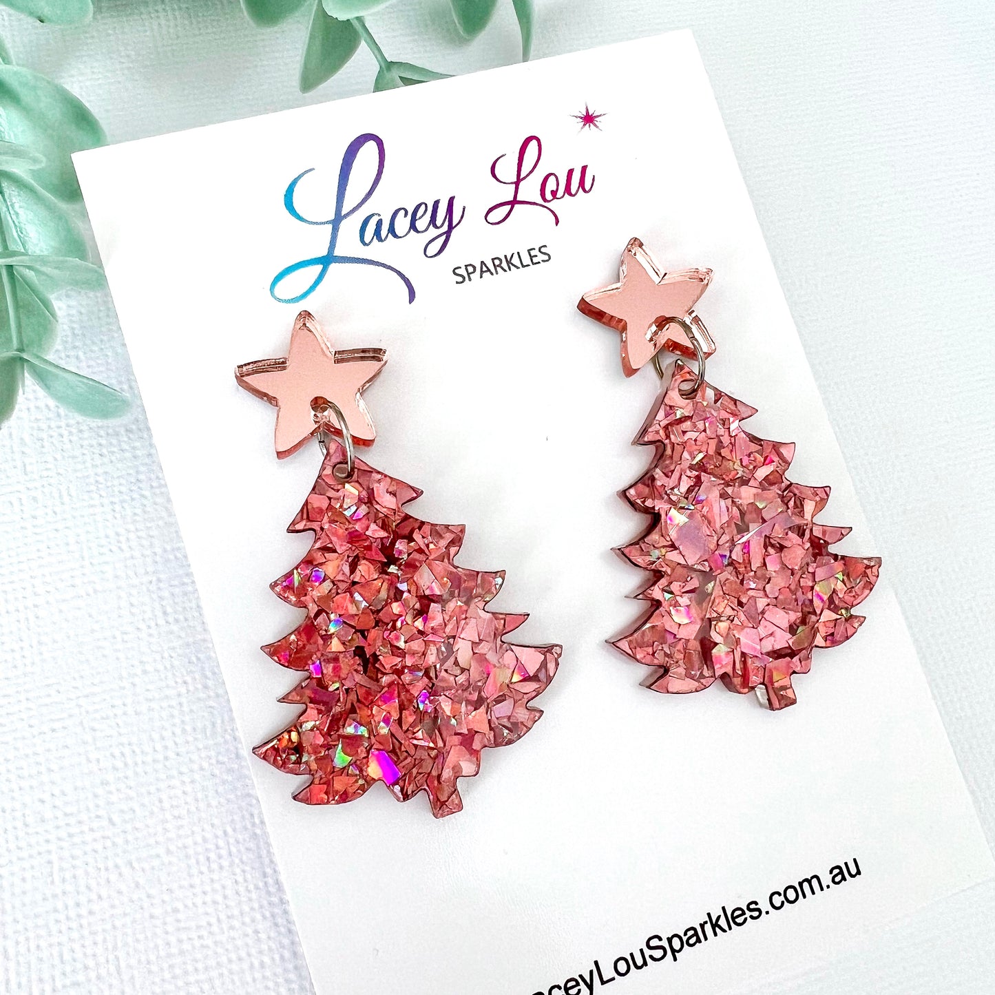 Large Colourful Christmas Tree Dangle Earrings