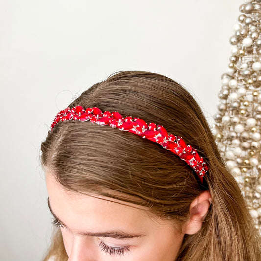 *CLEARANCE* Red Rhinestone Christmas Headband