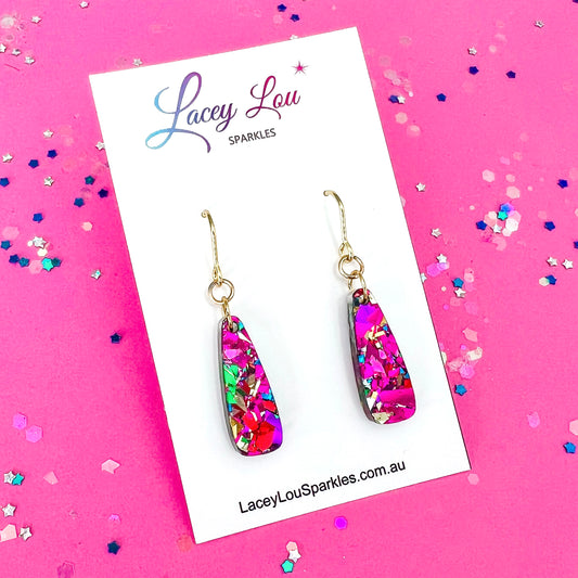 Rainbow Baby Long Drop Dangle - Acrylic Earrings