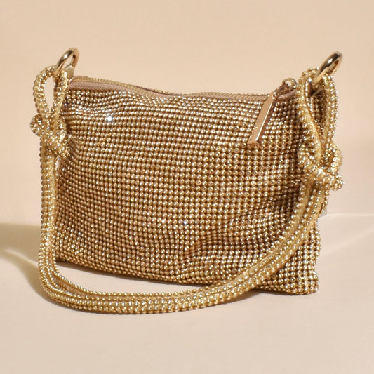 Luxe Gold Jewelled Shoulder Bag