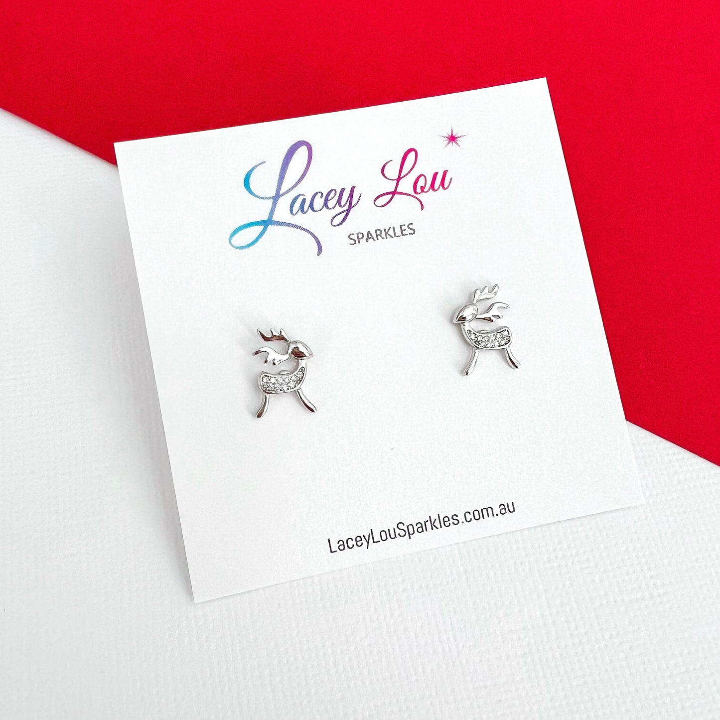 Bling Small Reindeer Stud Earrings