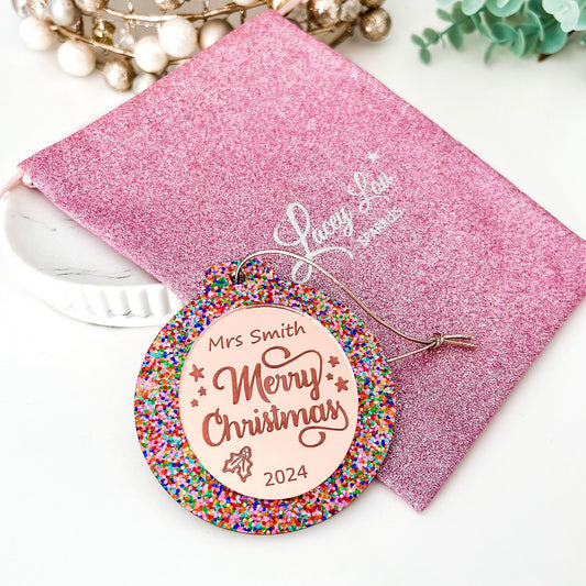 Confetti Personalised Teacher Christmas Bauble **PRE-ORDER**