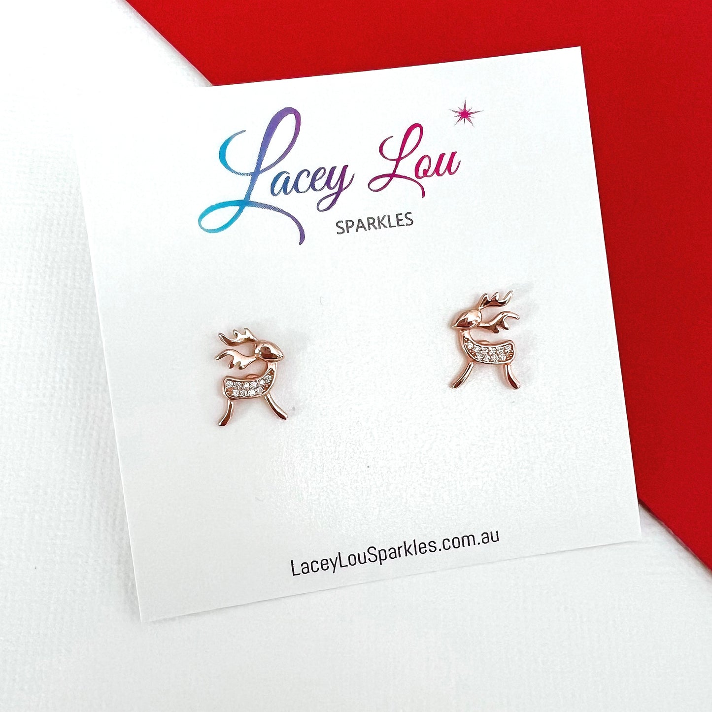 Bling Small Reindeer Stud Earrings