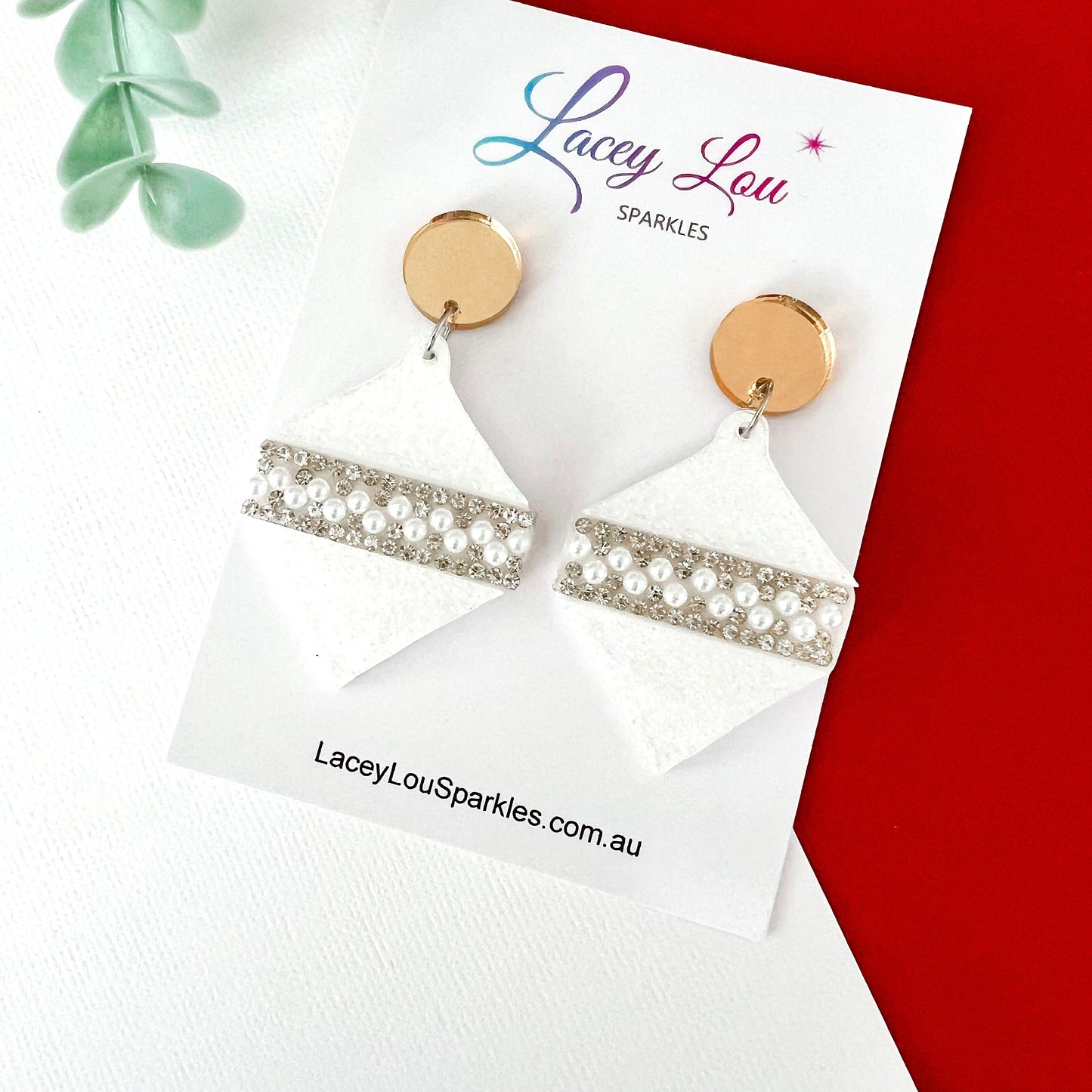 ‘Oh So Glamorous’ Statement Christmas Earrings - White Glitter