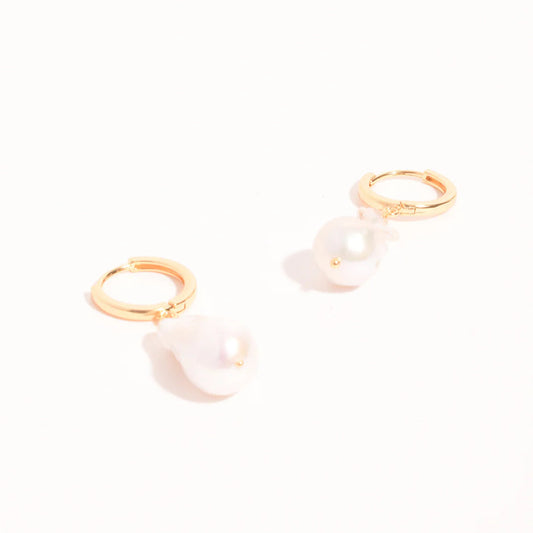Large Baroque Pearl Earrings