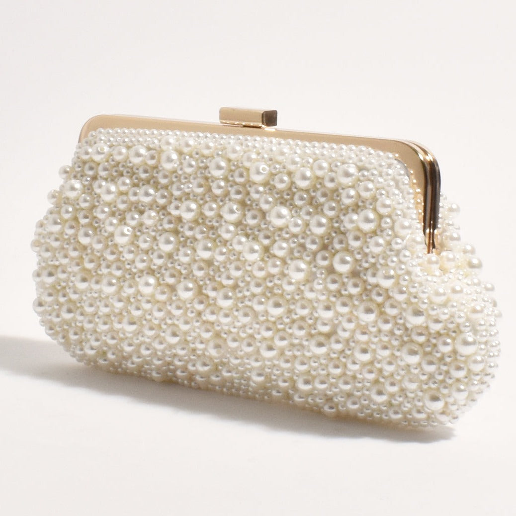 Luxe Faux Pearl Clutch Bag