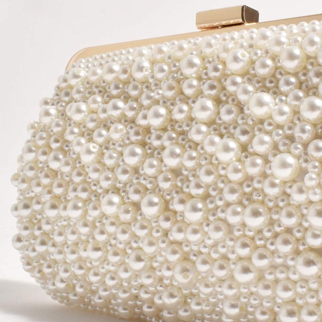 Luxe Faux Pearl Clutch Bag