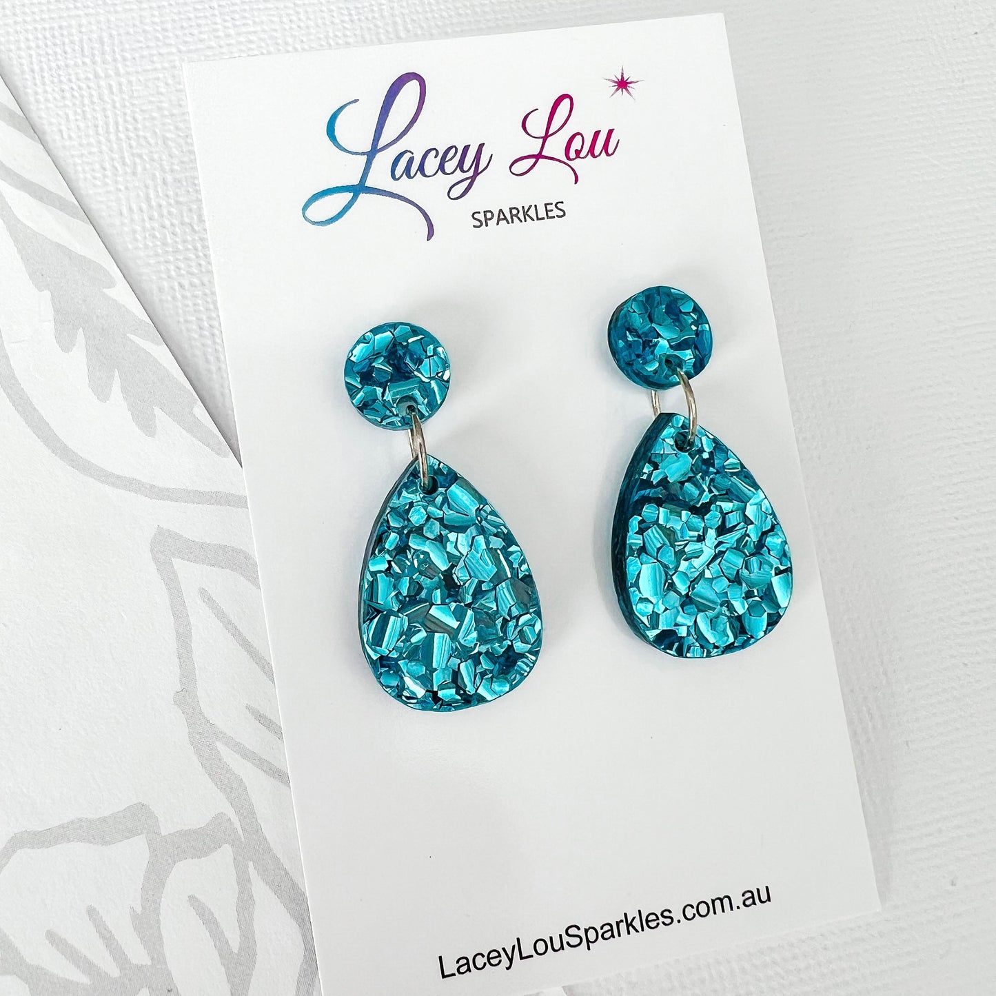 Small Teardrop Dangle - Baby Blue Acrylic Earrings