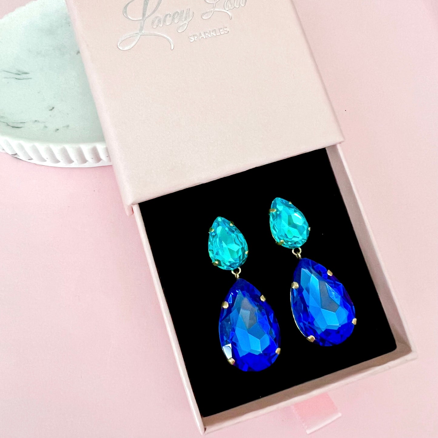 Blue Preciosa Crystal Earrings