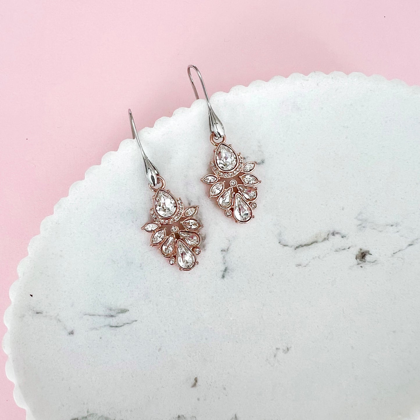 Emily Rose Gold Bohemian Crystal Frill Earrings