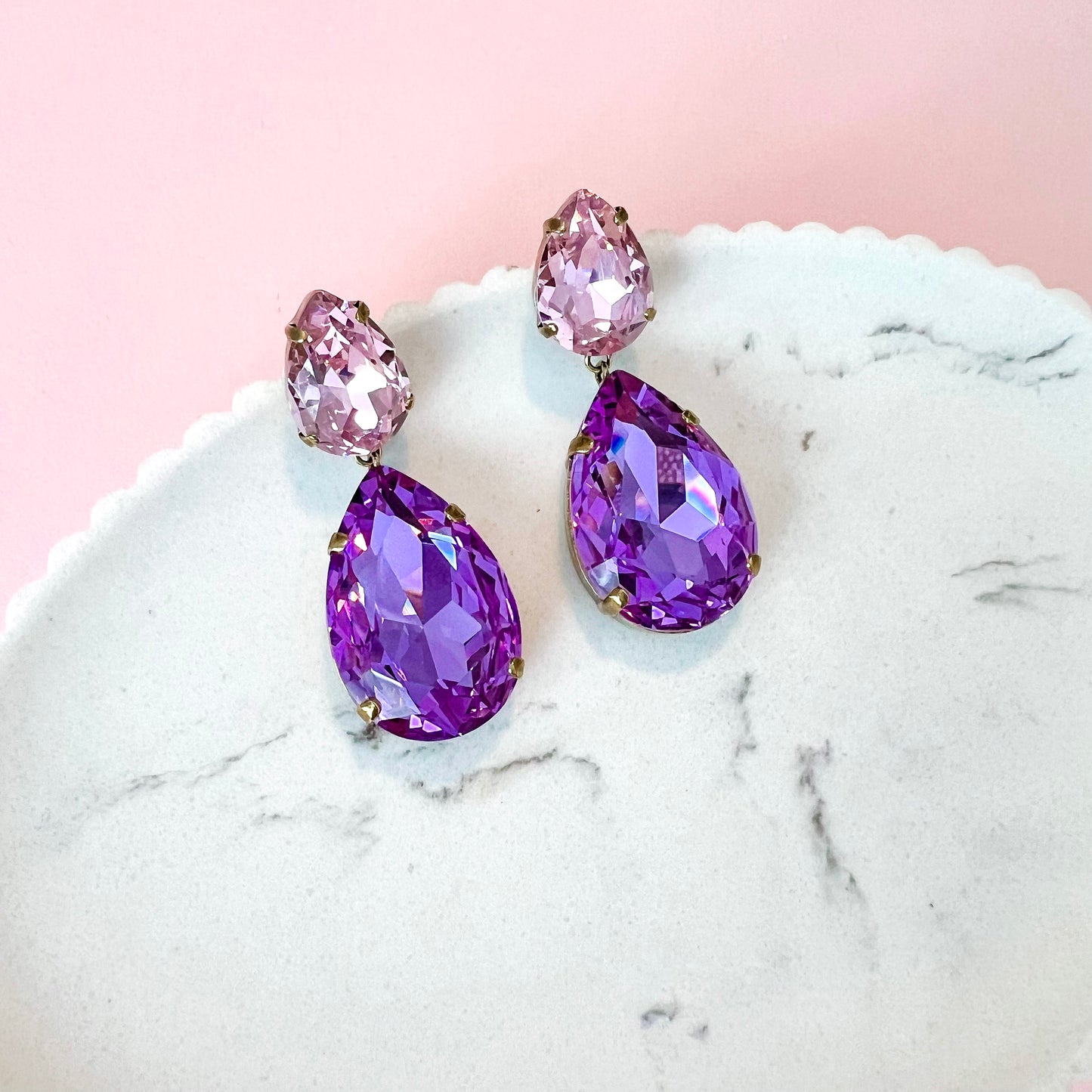 Violet Preciosa Crystal Earrings