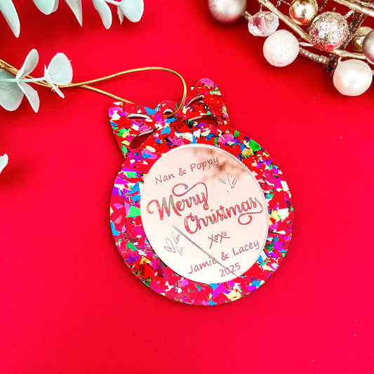 Grandparent “Merry Christmas” Personalised Christmas Ornament **PRE-ORDER** 2025