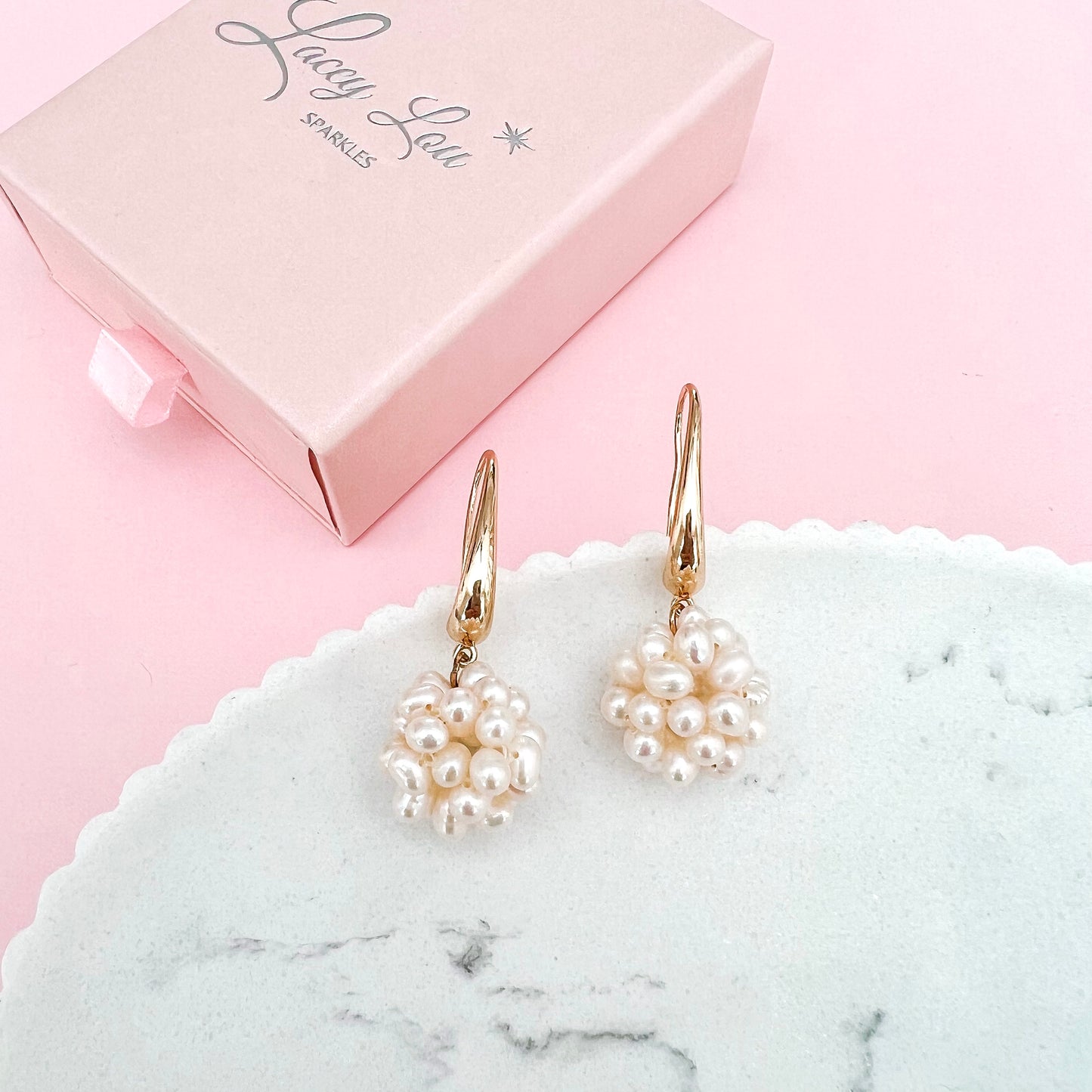 *Pre-order* Freshwater Pearl Ball Drop Earrings