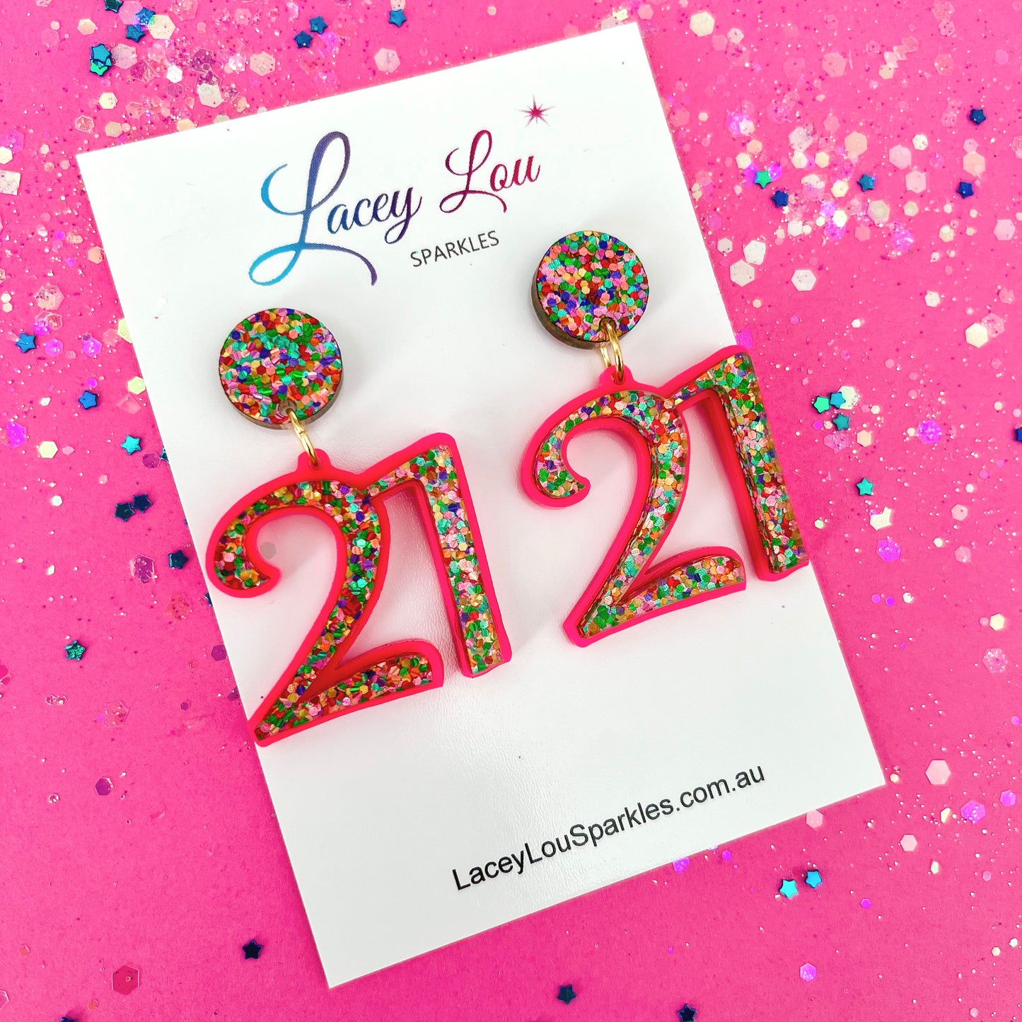 21st Birthday Statement Acrylic Earrings