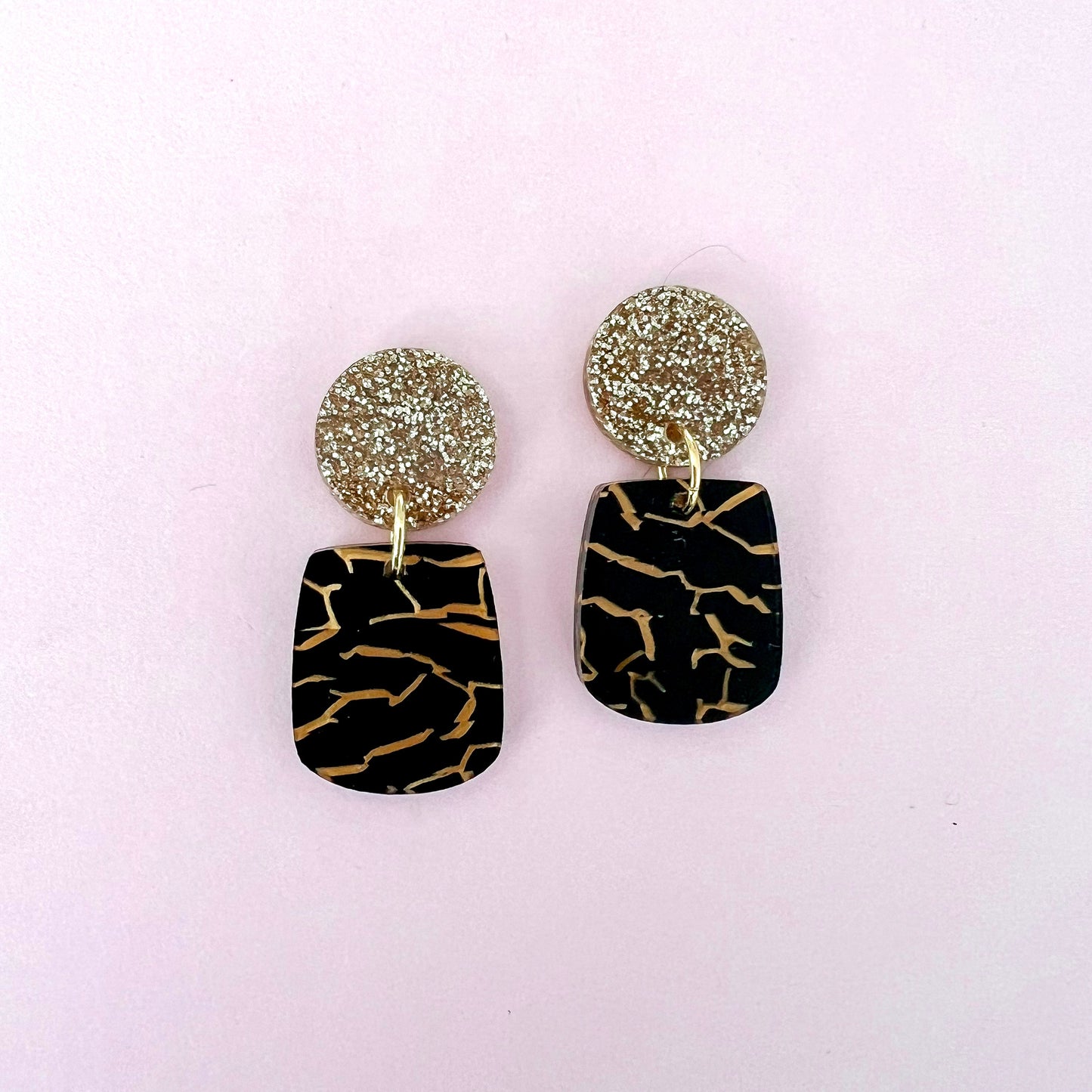 Small Black Tiger Acrylic Dangle Earring