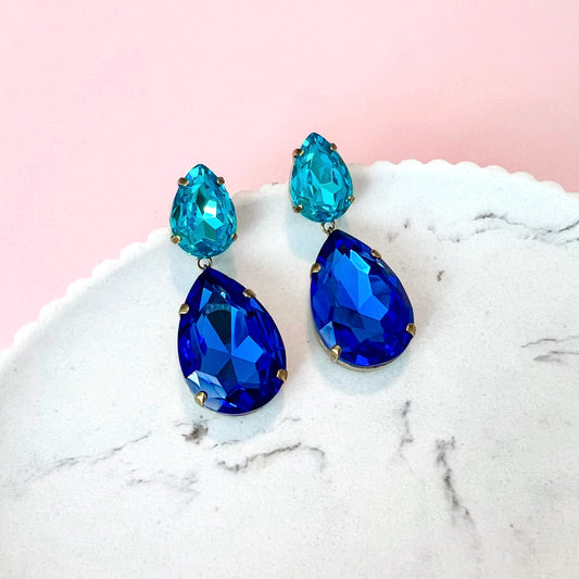 Blue Preciosa Crystal Earrings