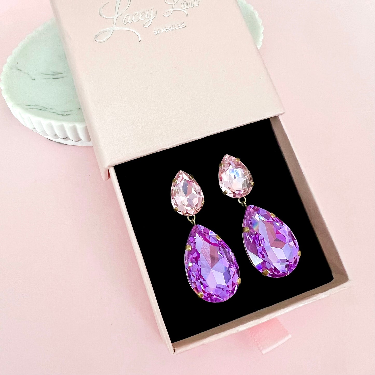 Violet Preciosa Crystal Earrings