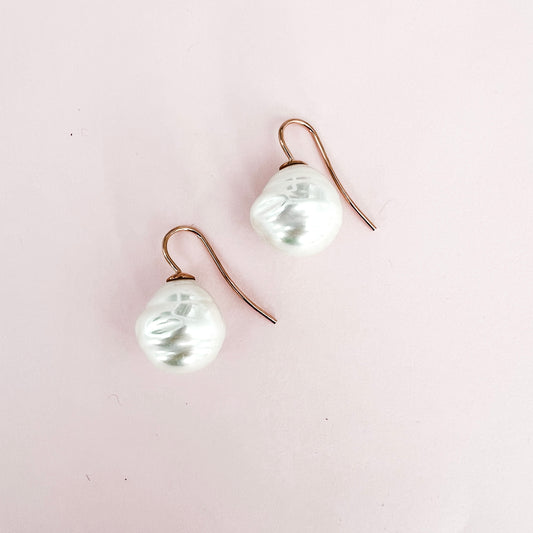 Medium Spanish Pearl Earrings - Ivory / Rose Gold