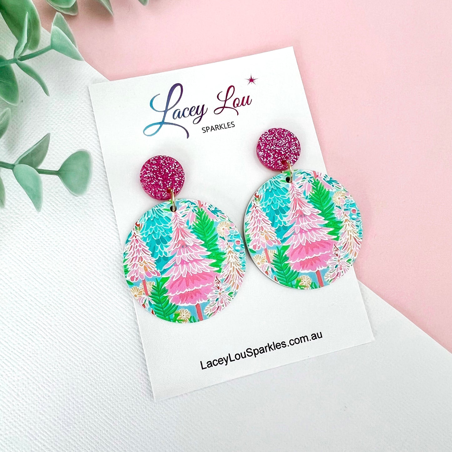 Pastel Round Christmas Earrings